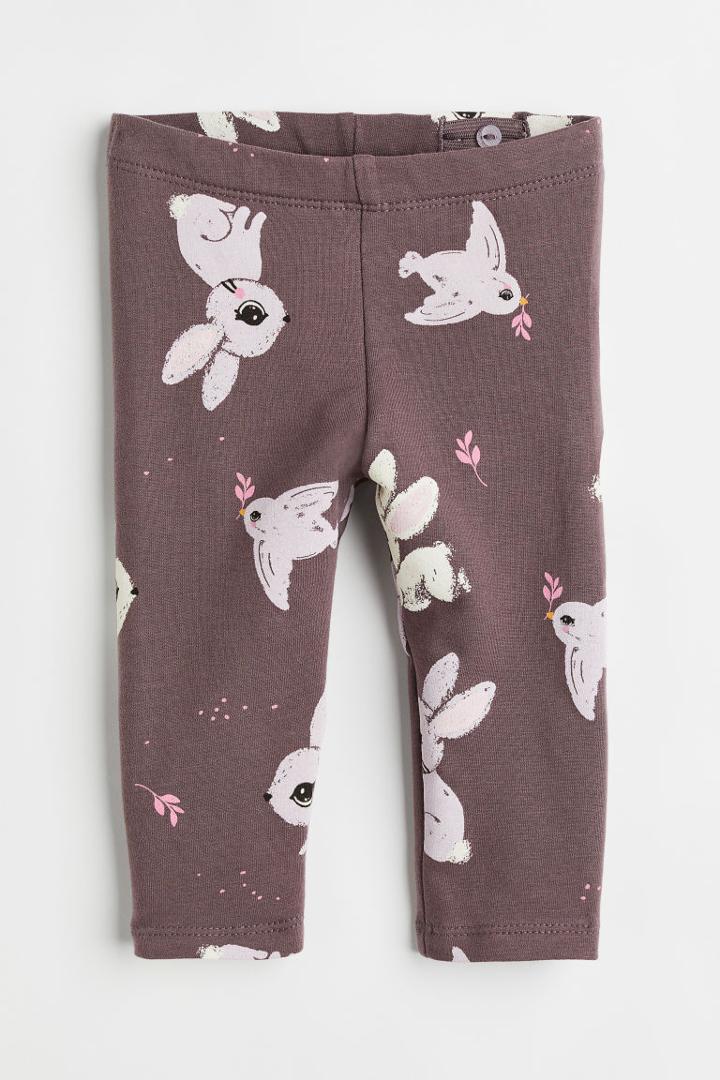 H & M - Cotton Leggings - Purple