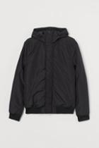 H & M - Padded Hooded Jacket - Black