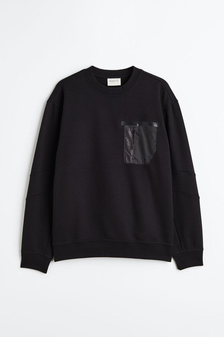 H & M - Drymove&trade; Oversized Sports Sweatshirt - Black