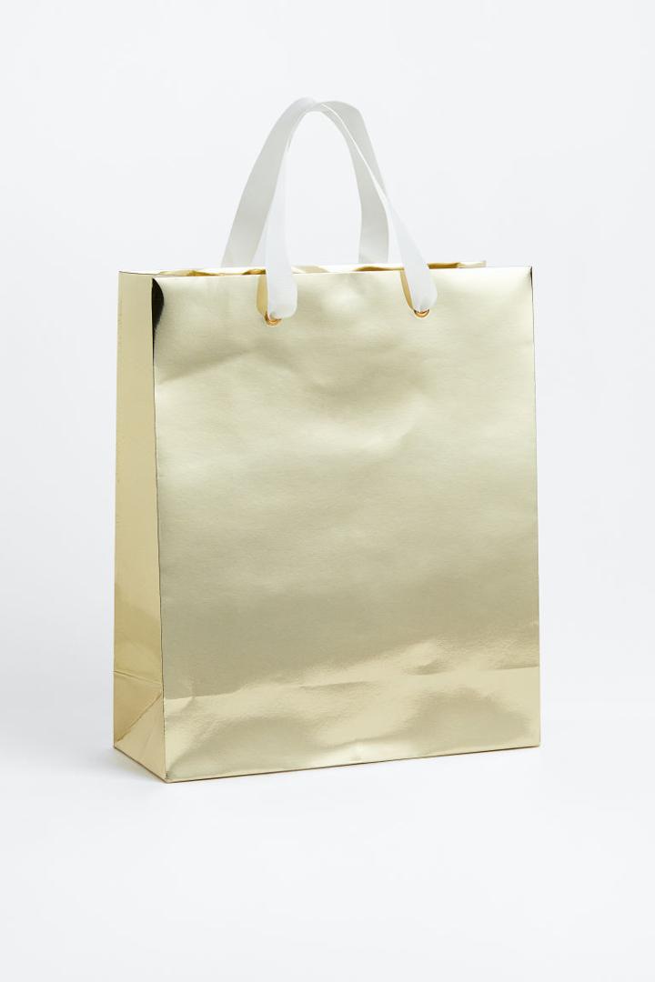 H & M - Gift Bag - Gold