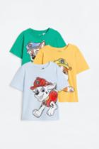 H & M - 3-pack Printed T-shirts - Green