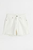 H & M - Denim Shorts High Waist - White