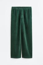 H & M - Loose Fit Corduroy Pants - Green