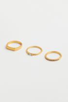 H & M - 3-pack Gold-plated Rings - Gold