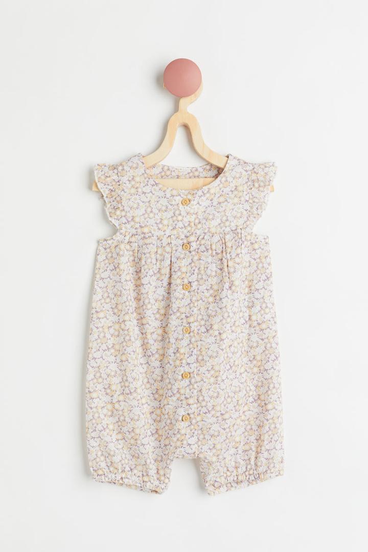 H & M - Cotton Romper - Purple