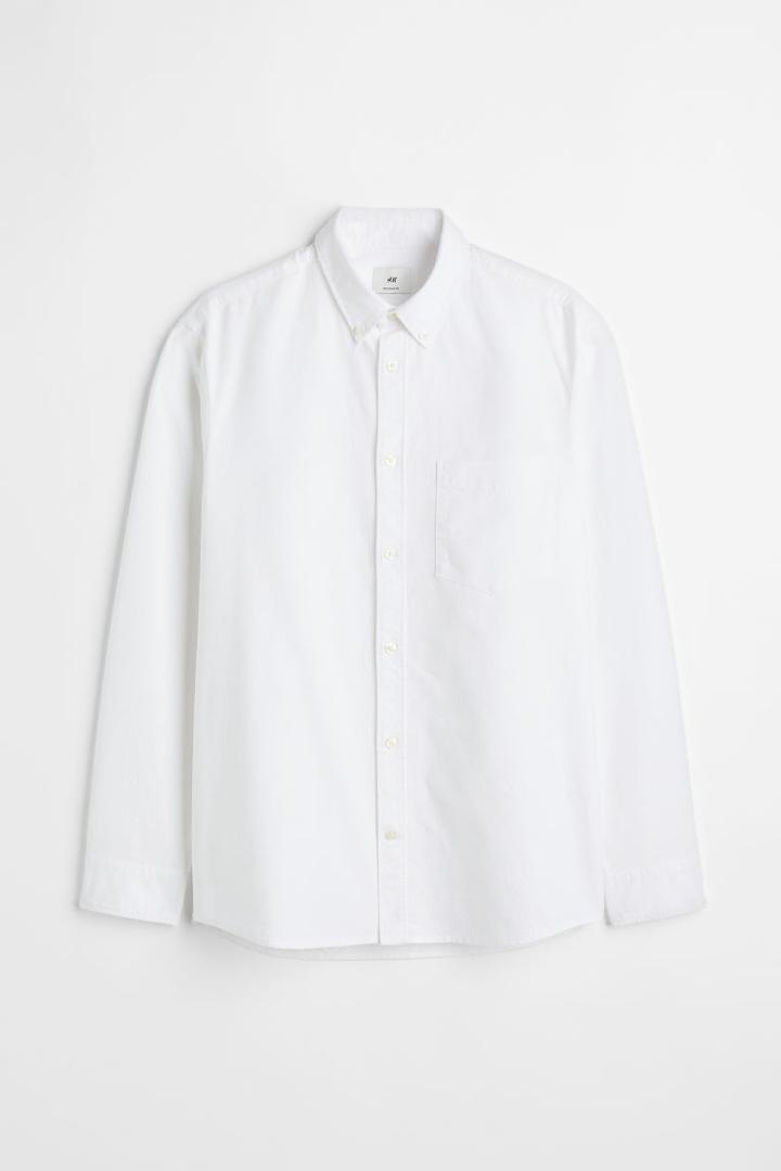 H & M - Regular Fit Oxford Shirt - White
