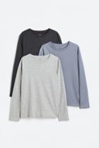 H & M - 3-pack Jersey Shirts - Gray