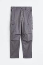 H & M - Regular Fit Twill Cargo Pants - Gray