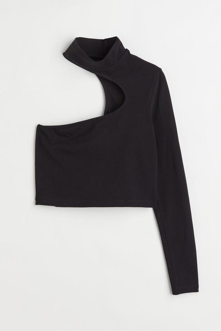 H & M - One-shoulder Top - Black
