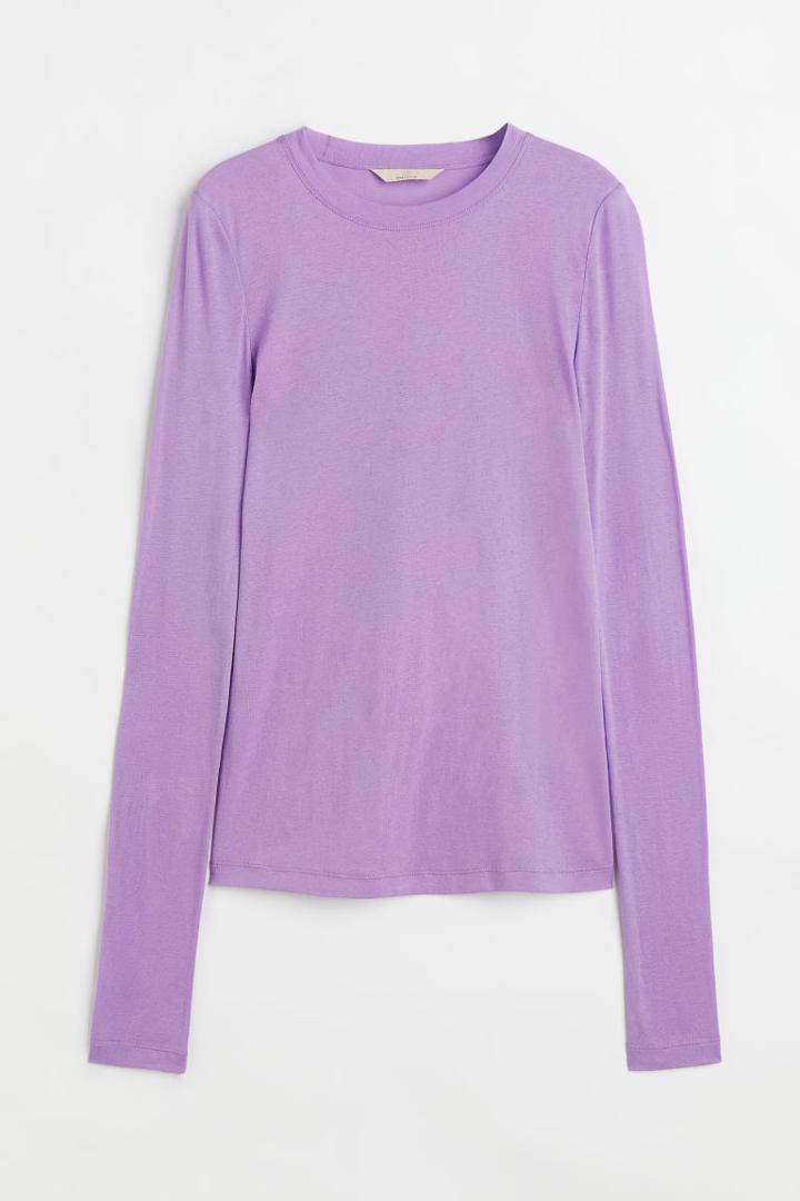 H & M - Pima Cotton Jersey Top - Purple