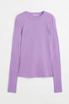 H & M - Pima Cotton Jersey Top - Purple