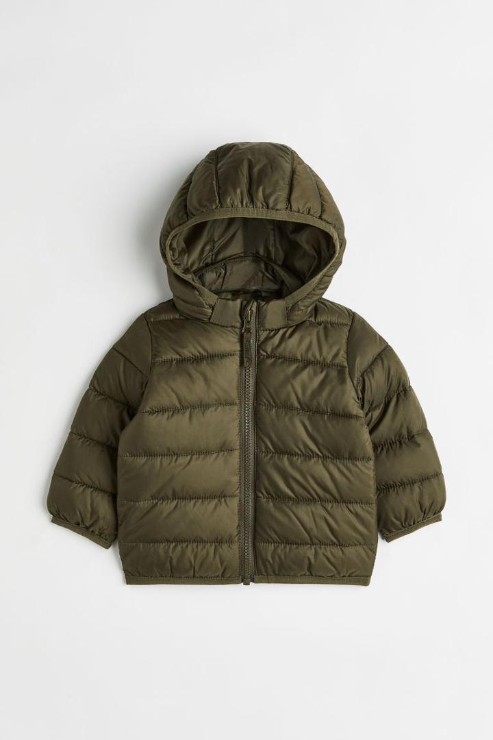 H & M - Hooded Puffer Jacket - Green