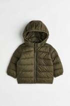 H & M - Hooded Puffer Jacket - Green