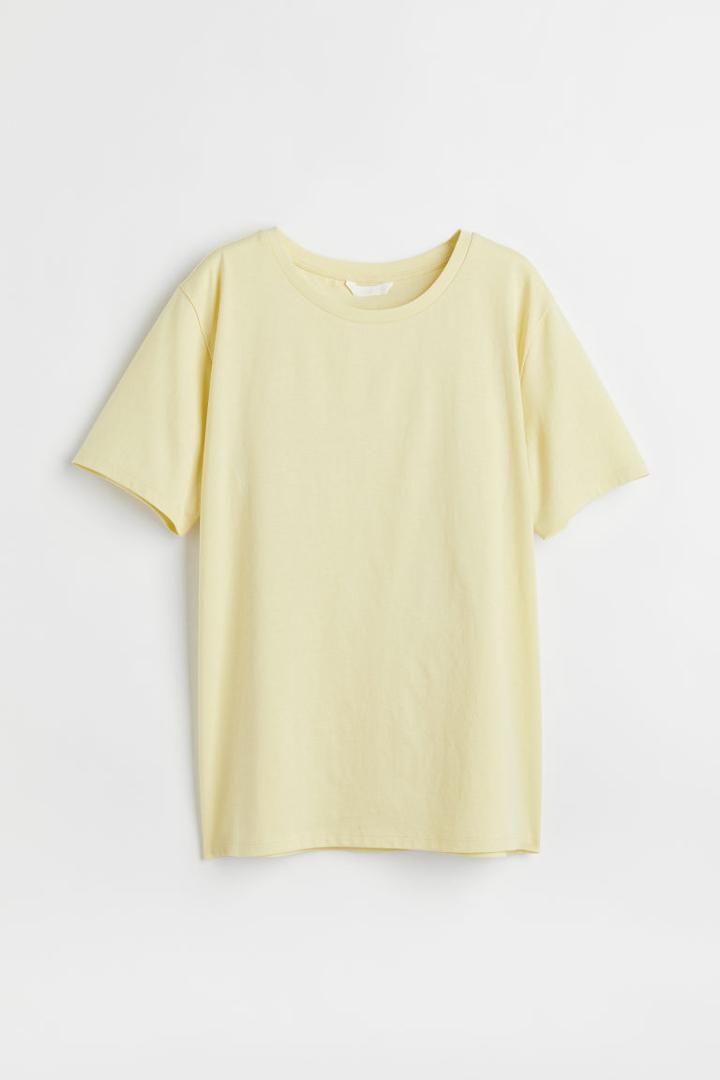 H & M - H & M+ Crew-neck T-shirt - Yellow