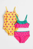 H & M - Patterned Swim Set - Pink