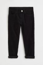 H & M - Slim Fit Corduroy Pants - Black