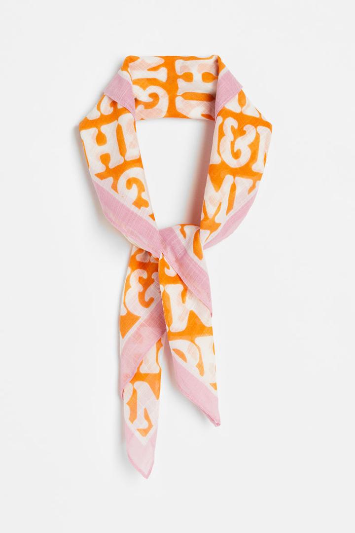 H & M - Patterned Scarf - Orange