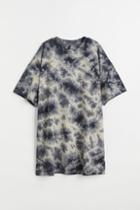 H & M - Oversized Printed T-shirt Dress - Black