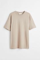 H & M - Oversized Fit Cotton T-shirt - Brown
