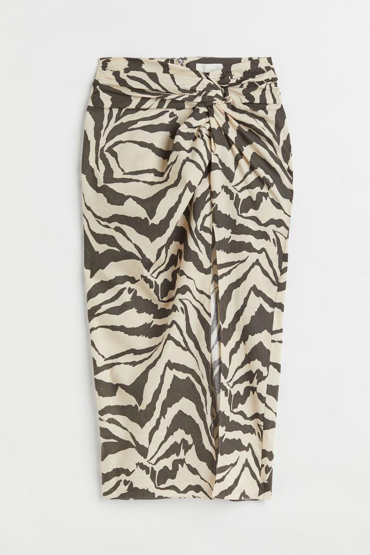 H & M - Draped Skirt - Beige