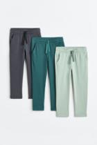 H & M - 3-pack Cotton Jersey Joggers - Turquoise