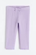 H & M - Waffled Jersey Leggings - Purple
