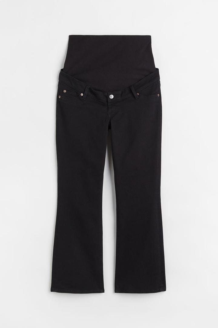 H & M - Mama Flared Twill Pants - Black