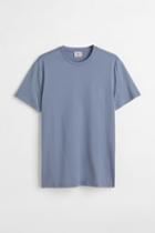 H & M - Slim Fit Pima Cotton T-shirt - Blue
