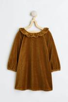 H & M - Cotton Velvet Dress - Yellow
