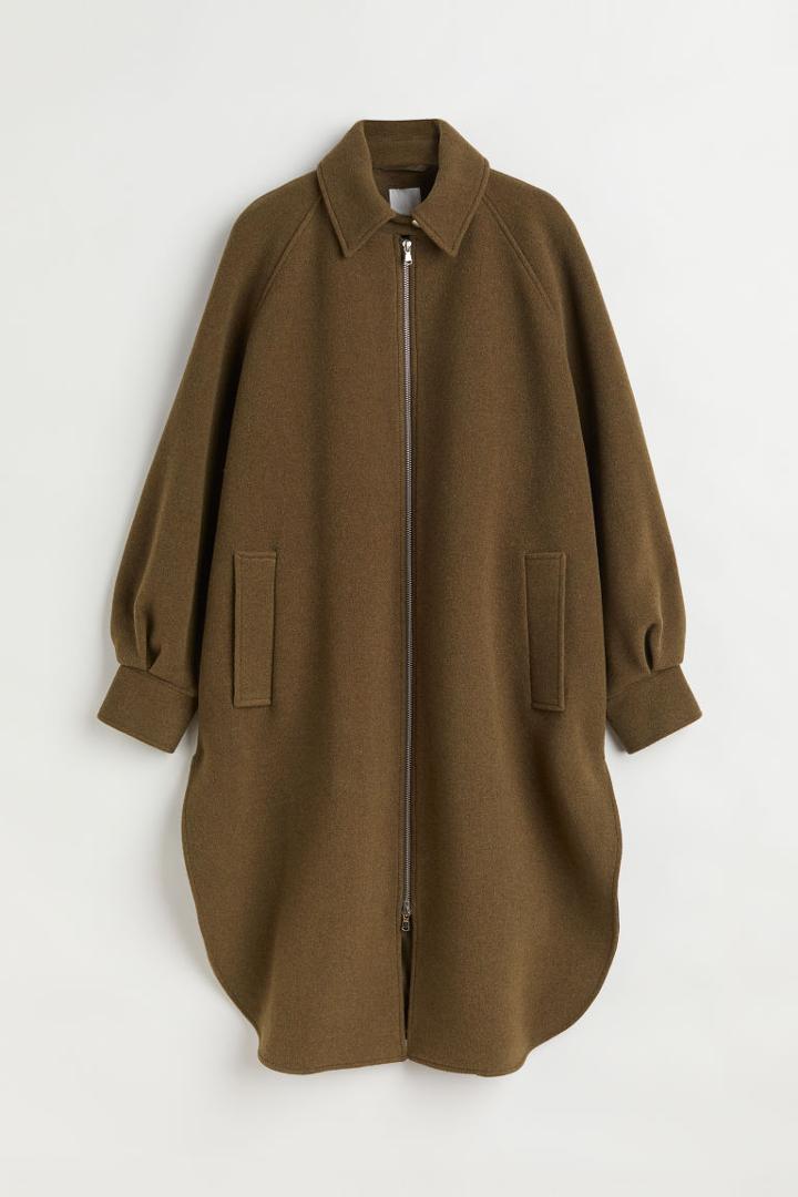 H & M - Oversized Wool-blend Coat - Green