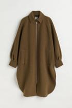 H & M - Oversized Wool-blend Coat - Green