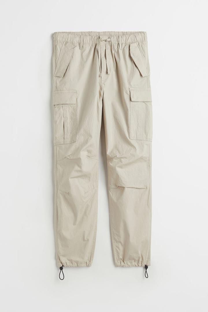 H & M - Regular Fit Ripstop Cargo Pants - Beige