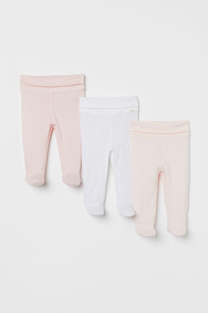 H & M - 3-pack Pants - Pink