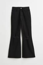 H & M - Comfort Stretch Flare Fit High Jeans - Black