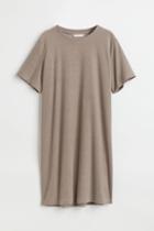 H & M - Terry T-shirt Dress - Brown