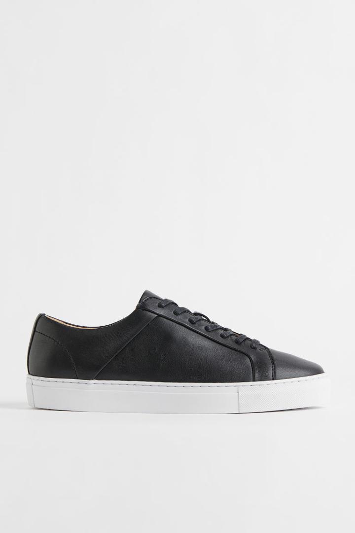 H & M - Leather Sneakers - Black