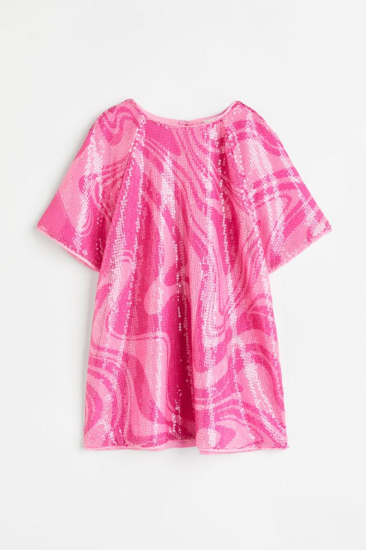 H & M - Sequined Dress - Pink