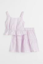 H & M - 2-piece Cotton Poplin Set - Purple