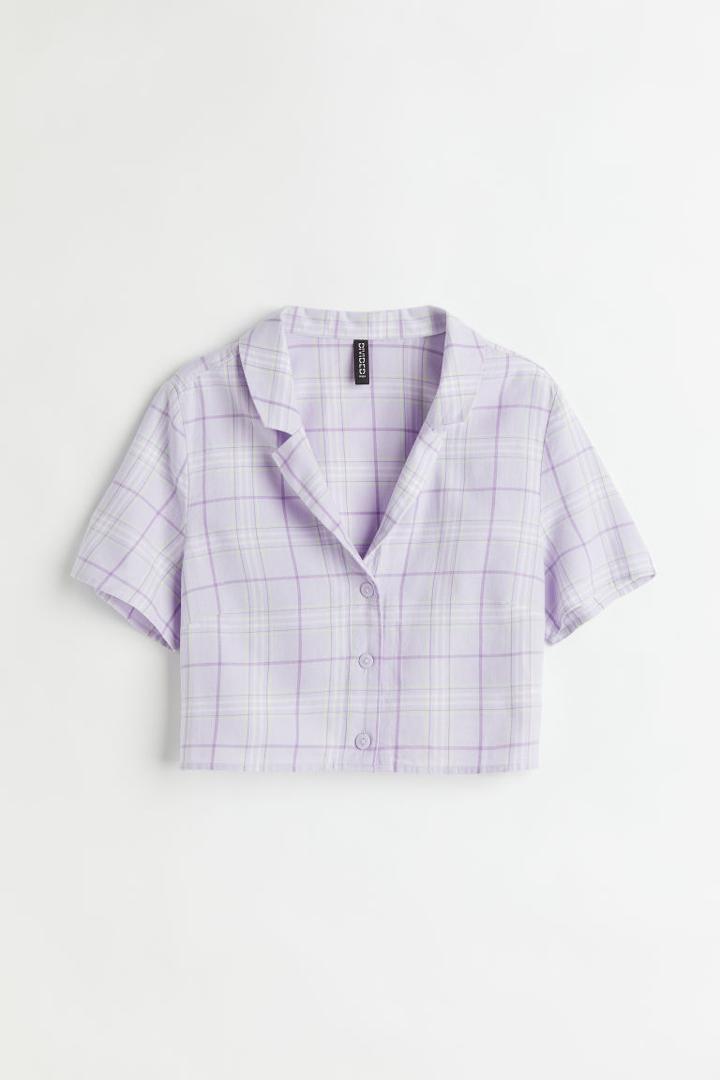 H & M - Crop Shirt - Purple