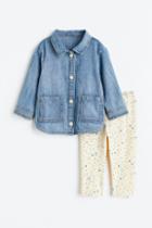 H & M - 2-piece Shirt And Leggings Set - Blue