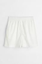 H & M - Cotton Poplin Shorts - White