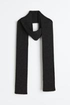 H & M - Glittery Knit Scarf - Black