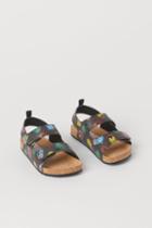 H & M - Graphic-detail Sandals - Black