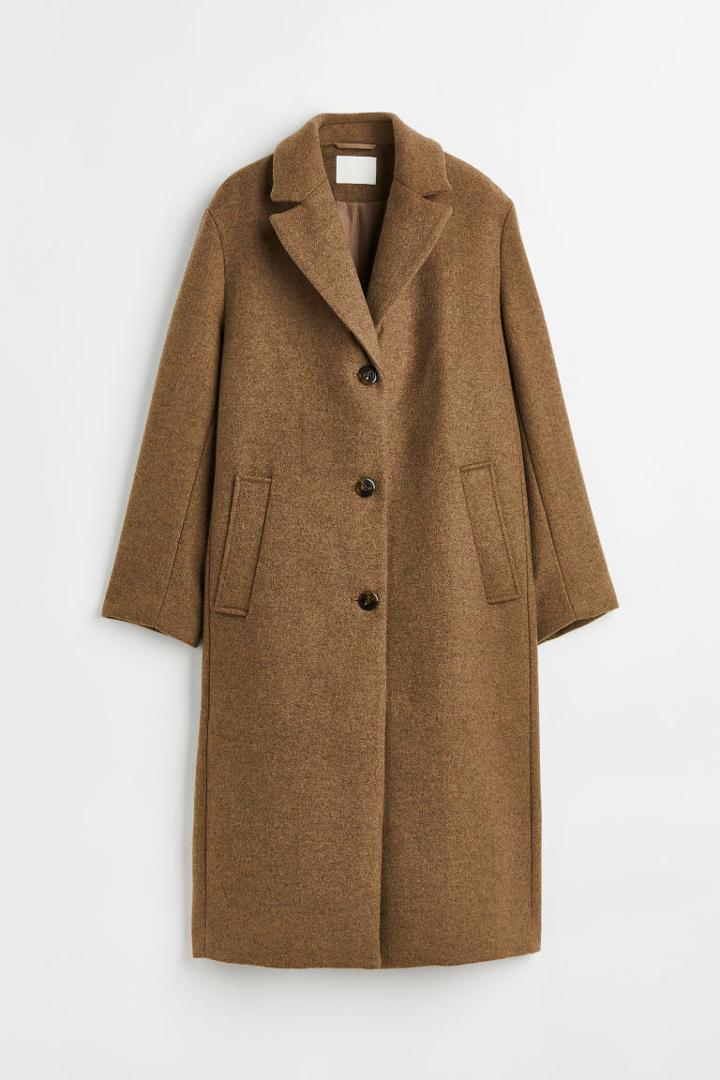 H & M - Single-breasted Coat - Brown