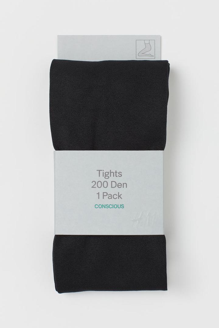 H & M - Tights 200 Denier - Black