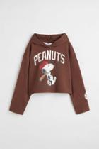H & M - Oversized Printed Hoodie - Beige