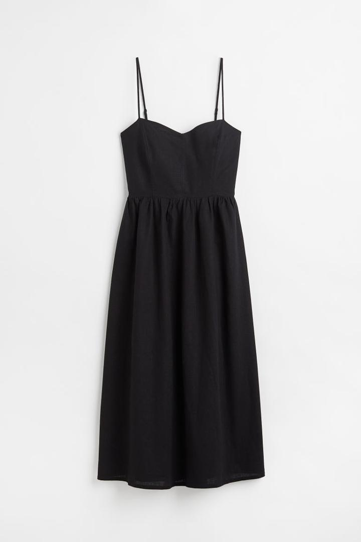 H & M - Linen-blend Dress - Black