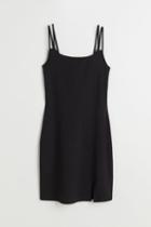 H & M - Fitted Jersey Dress - Black