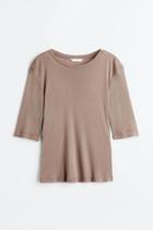 H & M - Lyocell T-shirt - Brown