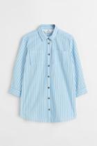 H & M - Belted Shirt Dress - Blue